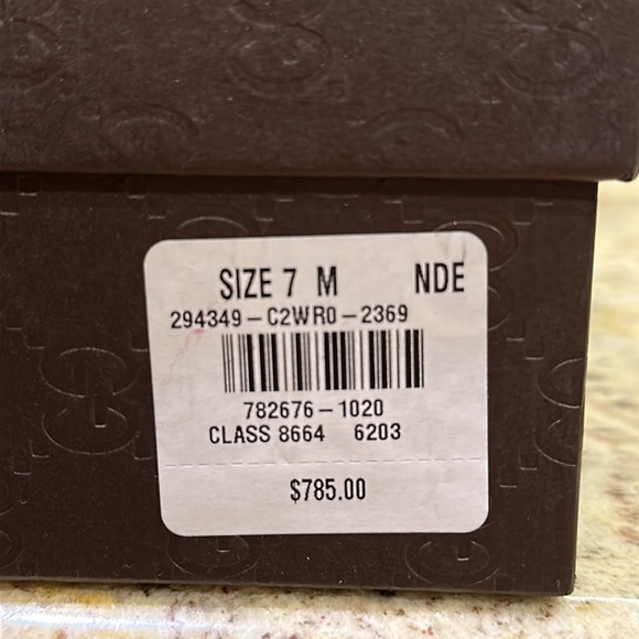 GUCCI NUDE BEIGE SUEDE PUMPS HEELS WITH PLATFORM AND GOLD CHAINS SIZE: 7 IN BOX - Picture 11 of 16